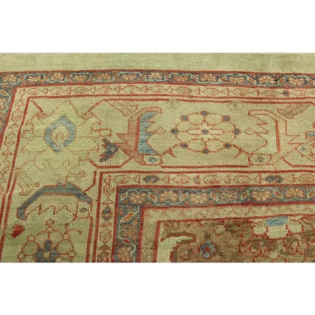 1910s Antique Persian Sultanabad Area Rug 13’0″ X 14’10” For Sale - Image 11 of 12