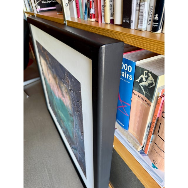 Large Brutalist Stephen Charles De Santo Mixed Media Textured Abstract Painting Framed For Sale - Image 10 of 14