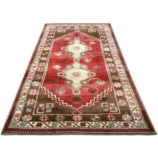 1960s Turkish Oushak Rug For Sale In Los Angeles - Image 6 of 6