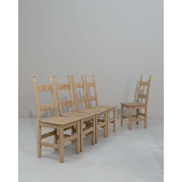 20th Century French Provincial Oak Ladder-Back Dining Chairs - Set of 6 For Sale - Image 18 of 18