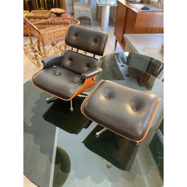 Vintage Miniature Lounge Chair and Ottoman Models by Charles and Ray Eames, 1956, Set of 2 For Sale - Image 10 of 13