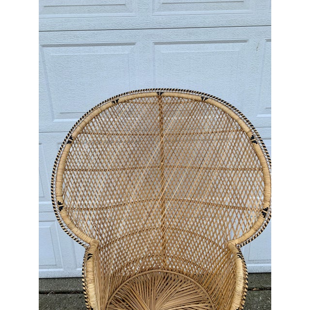 Brown Bohemian Wicker Emanuelle Peacock Chair For Sale - Image 8 of 13