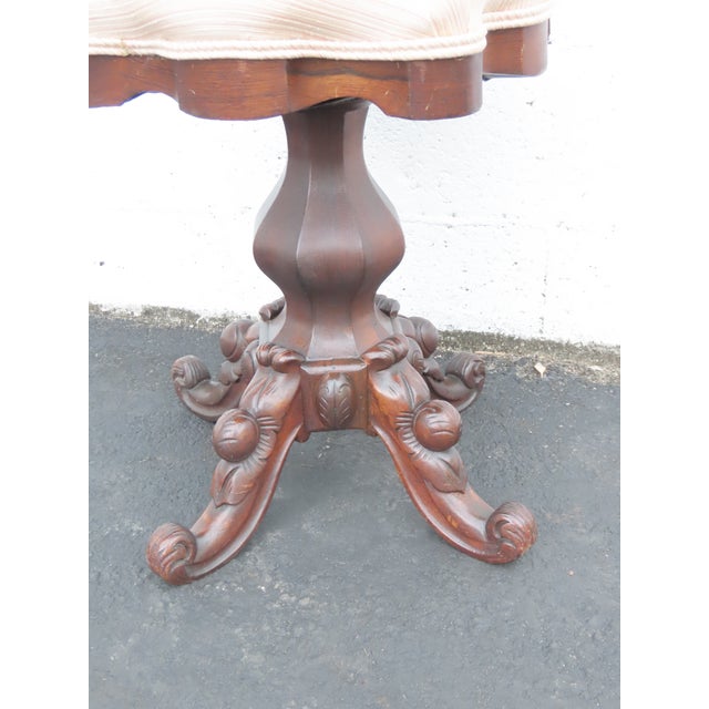 Empire Late 1800s Adjustable Swivel Piano Stool Ottoman 6414 For Sale - Image 4 of 13