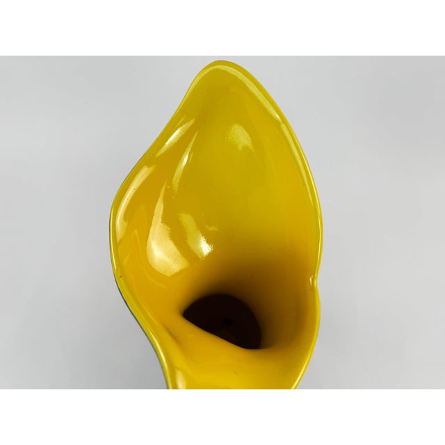 Vintage Ceramidi French Sculptural Ceramic Vase With Yellow Interior For Sale - Image 16 of 16