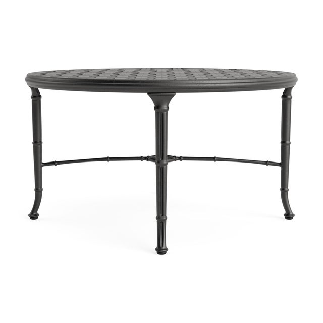 Brown Jordan Brown Jordan Calcutta 36" Round Cast Top Chat Table, Textured Pewter frame For Sale - Image 4 of 11
