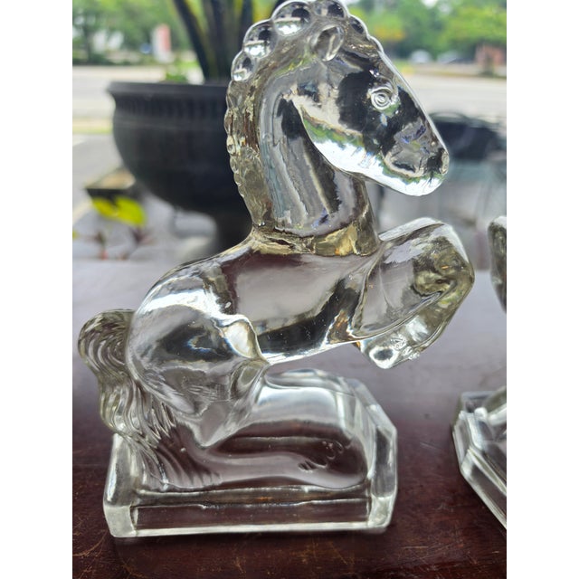 1970s Le Smith Pressed Glass Horse Bookends For Sale - Image 9 of 14