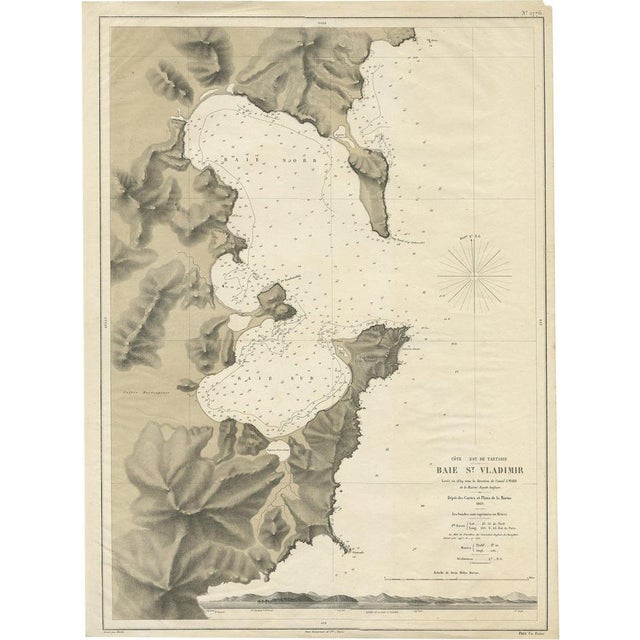 Antique Map of the Bay of St. Vladimir, 1869 For Sale