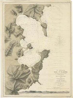 Antique Map of the Bay of St. Vladimir, 1869