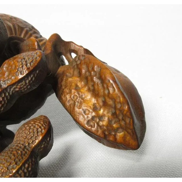 Japanese Shōwa Carved Boxwood Okimono With Cicada For Sale - Image 9 of 11