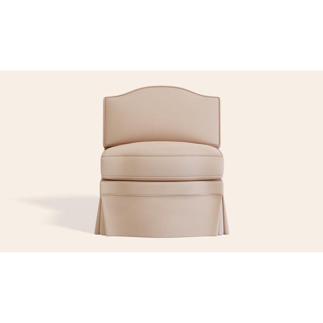 Rose Linen Felix Slipper Chair by Ceraudo For Sale - Image 5 of 7