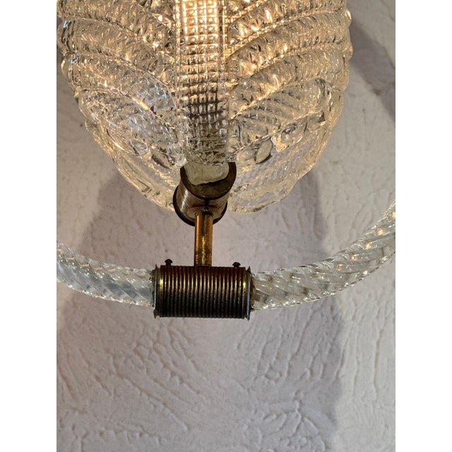 Vintage Italian Barovier Style Glass Pendant For Sale - Image 4 of 6