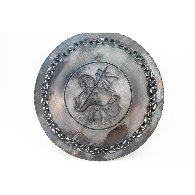 Italian Saint Geogius Kills Dragon Big Wall Decoration in Copper, 1950s For Sale - Image 13 of 15
