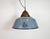 Industrial hanging lamp manufactured by Szarvasi Vas - Fém in Hungary during the 1960s. It features a grey enamel shade,...