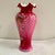 Fenton "Berries of Wild Rose" Vase, Cranberry/White, Limited Edition 928/1250 Large vase in white glass cased in cranberry...