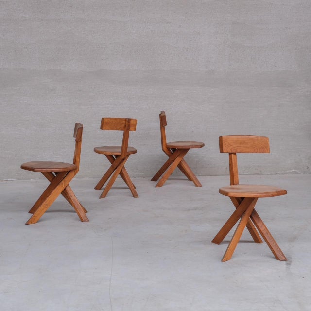 Mid-Century French Elm S34 Chair from Pierre Chapo, 1970s For Sale - Image 12 of 15