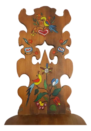 1960s Mid-Century Mexican Hand-Painted Wood Chair Attributed to Don Shoemaker