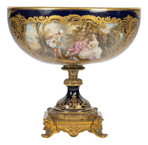 Large Napoleon III Porcelain Cup and Centrepiece from Sèvres, 19th Century