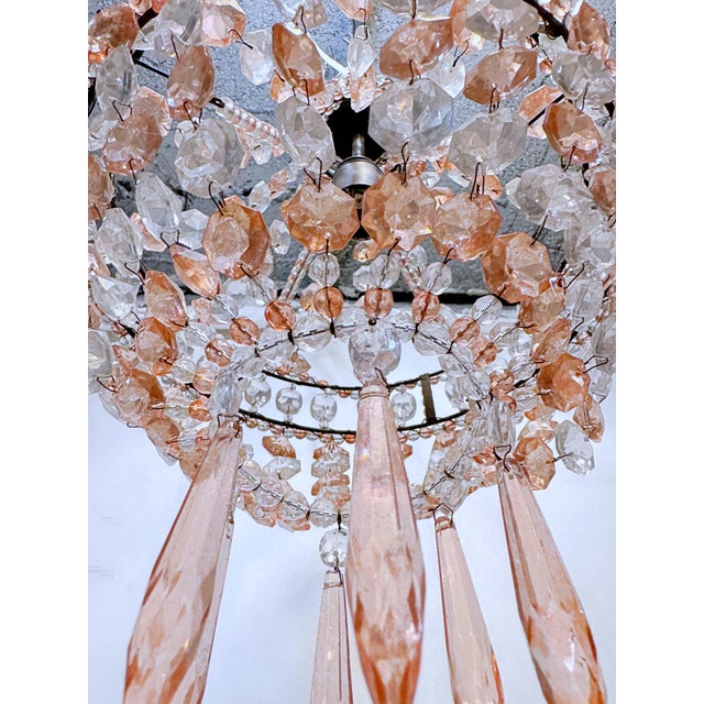 Black Vintage Beaded Empire Style Chandelier For Sale - Image 8 of 9