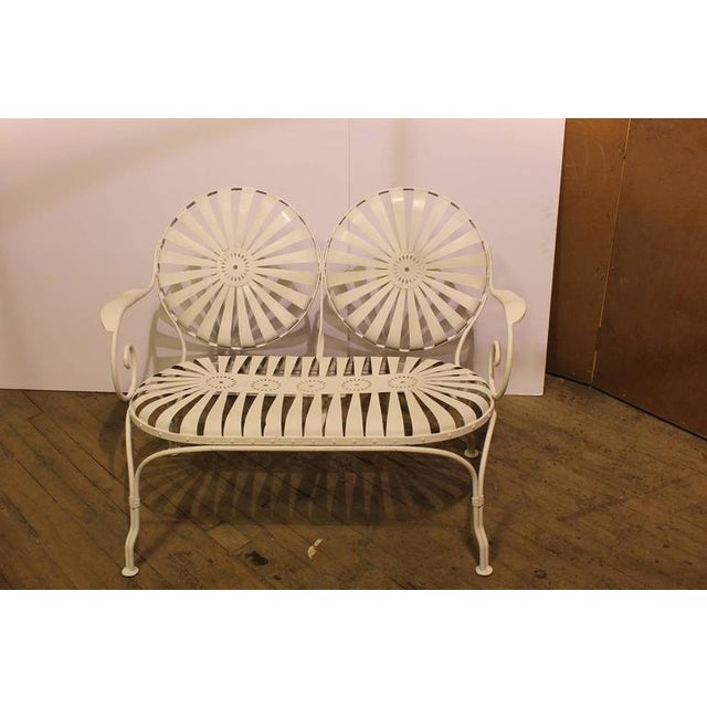 1930s Francois Carre French Sunburst Garden Bench | Chairish