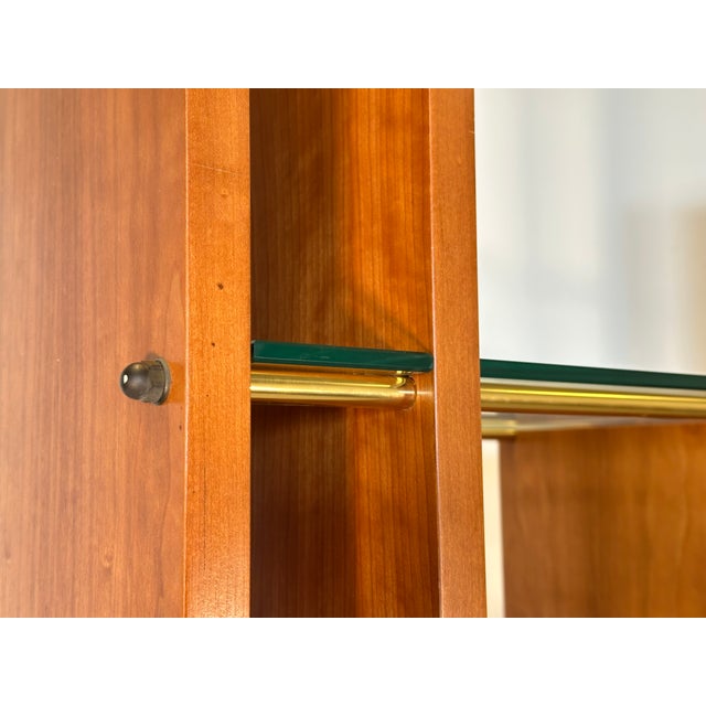 Cherrywood Display Case on Wheels, 1990s For Sale - Image 13 of 15