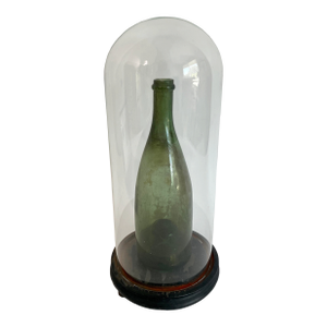 Antique French Handblown Glass Cloche and Base