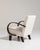 Wood 20th Century Czech Republic Warm Ivory Boucle Bentwood-Arm Lounge Chair For Sale - Image 7 of 11