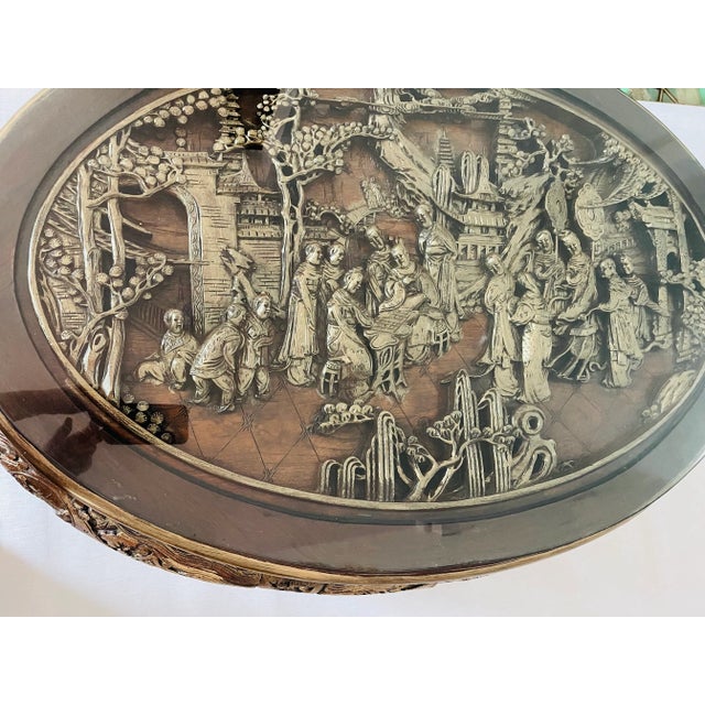 Wood Reduced- Gorgeous Antique Chinese Chinoiserie Carved Coffee Table For Sale - Image 7 of 7