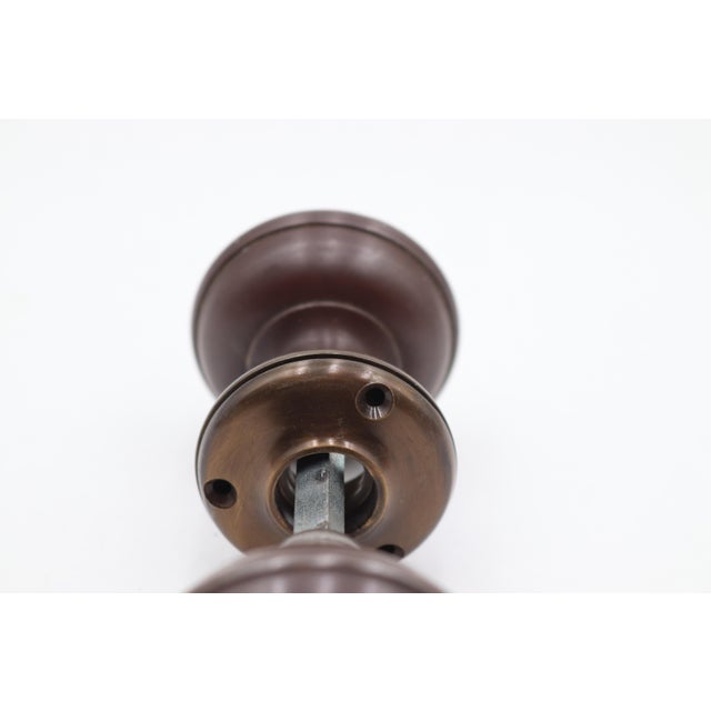 Traditional Vintage Dark Bronze Finish Passage Door Knob Set For Sale - Image 3 of 6