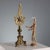 Gilded bronze standard top. At the center, a five-pointed star is held in place by finely engraved leafy scrolls. The top...