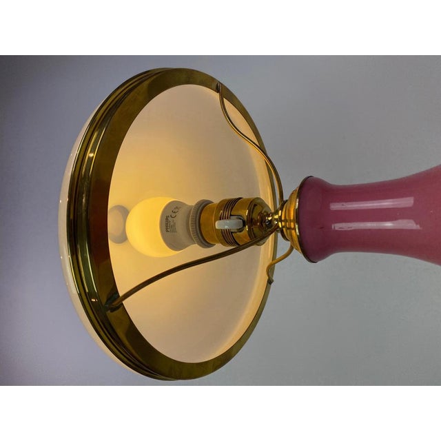 1930s Table Lamp in Pink Opaline Glass, 1930s For Sale - Image 5 of 9