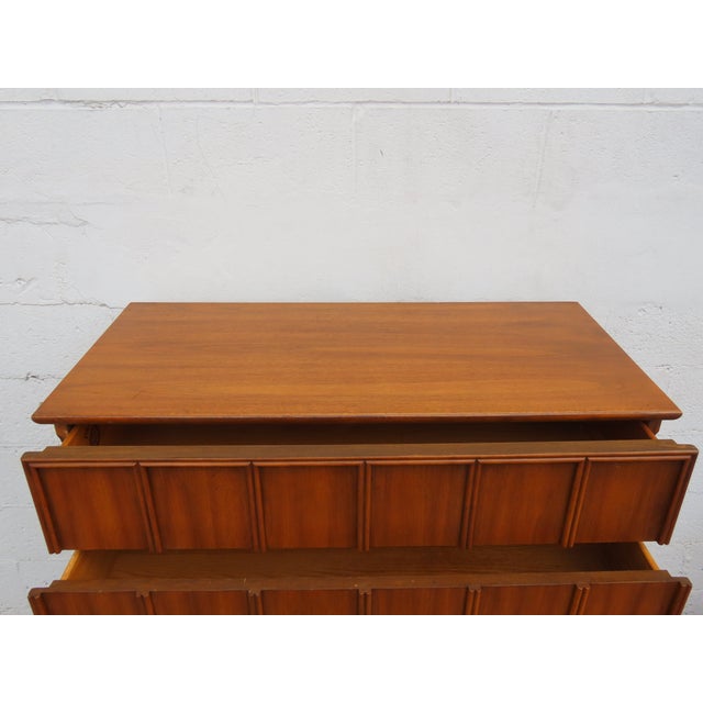 Wood Kent Coffey Parkway Mid Century Modern Tall Chest of Drawers Highboy 6386 For Sale - Image 7 of 16