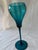 Empoli Italian Mid 20th Century, Ribbed Optic Empoli on Long Stem in Peacock/Teal For Sale - Image 4 of 6