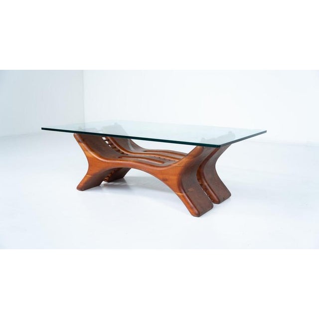 Mid-Century Coffee Table in Wood and Glass, Italy, 1960s For Sale - Image 11 of 15