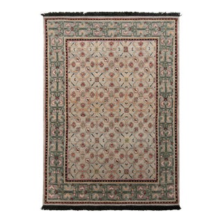 Rug & Kilim Classic Style Runner, Green Trellis Floral Pattern, 3x12 For Sale