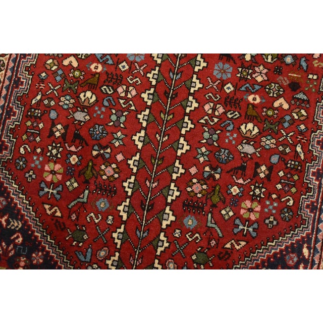 Abadeh Runner 2’4” X 4’10” Red Wool Vintage Tribal Hand-Knotted Rug For Sale - Image 4 of 9