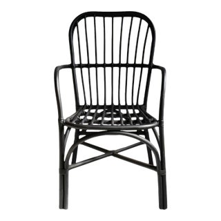 Modern Boho Black Bamboo Dining Chair For Sale