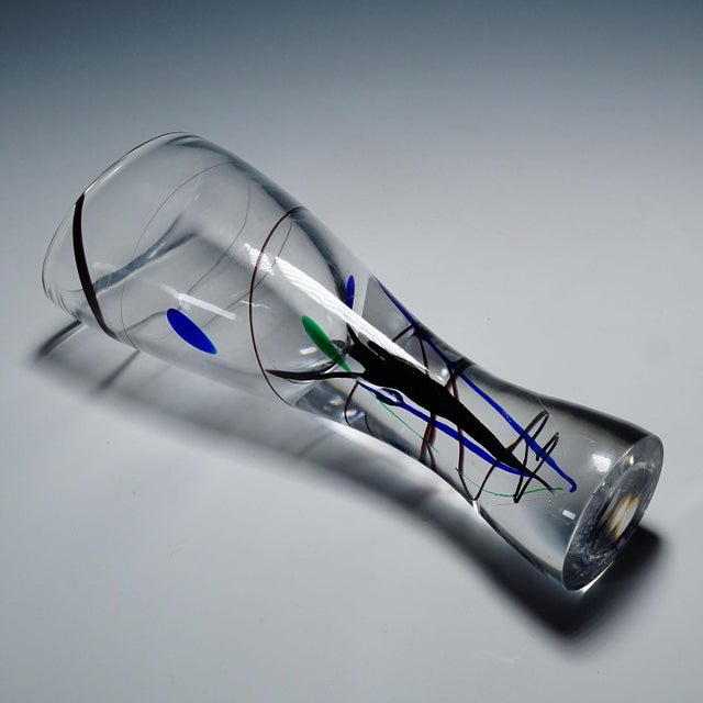Glass Vase of the Abstracta Series, Vicke Lindstrand for Kosta, Sweden 1950s For Sale - Image 7 of 9