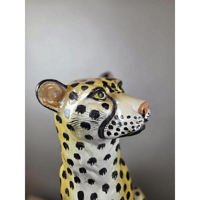 Glazed Terracotta Leopard, Italy, 1950s For Sale - Image 5 of 10