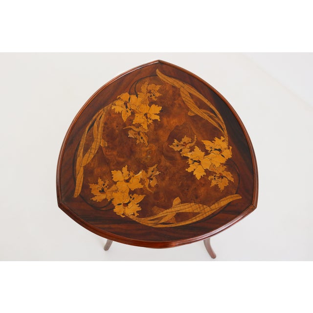 Brown Antique French Art Nouveau Side Table by Louis Majorelle, 1900 For Sale - Image 8 of 12
