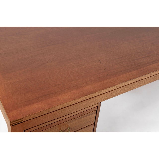 Danish Mahogany Executive Desk by Søborg Møbler, Mid Century Modern Desk For Sale - Image 15 of 16