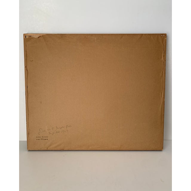 1960s Fernand Auger Watercolor of Farmer + Horse in a Storm For Sale - Image 9 of 10