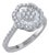 14K White Gold Round Baguette Diamond Womens Sz 7 Designer Ring 7/8 Cttw, Size 7 For Sale