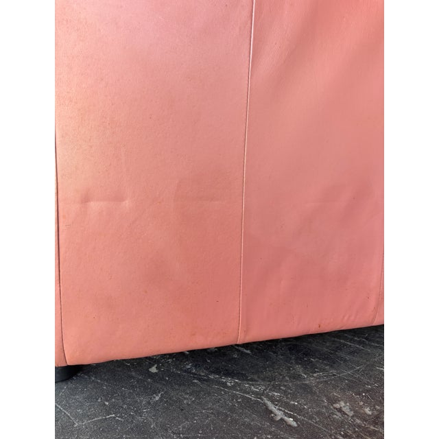 Postmod Pink Leather Loveseat W/ Otto For Sale - Image 17 of 18