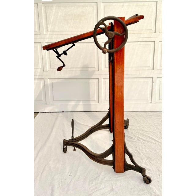 Wood Antique Camera Stand Height Adjustable Cast Iron and Wood For Sale - Image 7 of 12