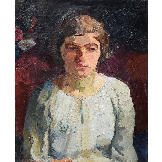 Charlotte Hilmer, Charlotte Hilmer, Painting, Young Woman, 1939-45, Framed, 1920s, Oil on Canvas For Sale - Image 11 of 11