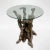 Vintage Natural Wood Tree Root Glass-Top Accent Table For Sale - Image 4 of 10