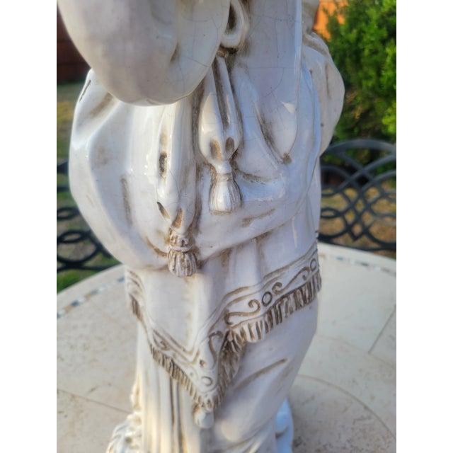 Rare Find Vintage Italian Glazed Terracota Figurine For Sale - Image 4 of 13