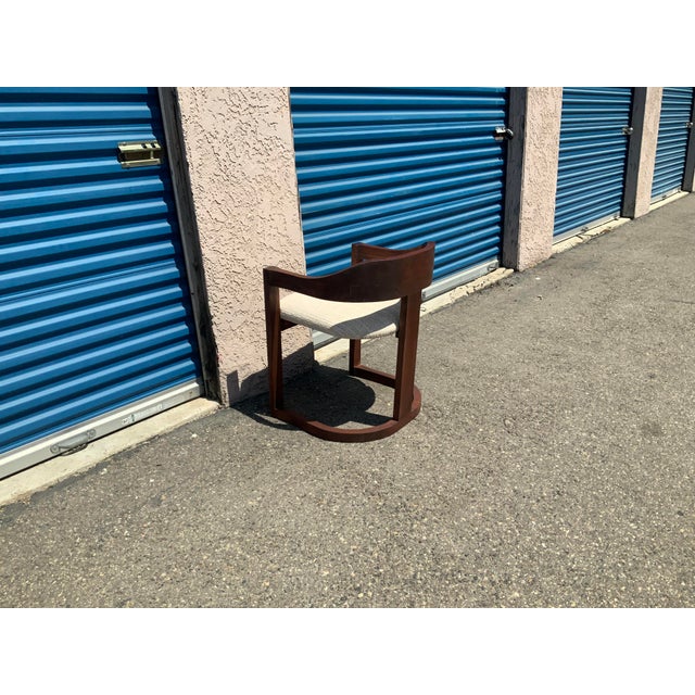Solid Mahogany Dining Chair in Manner of Onassis Chair by Karl Springer Mid-Century Modern For Sale - Image 4 of 8