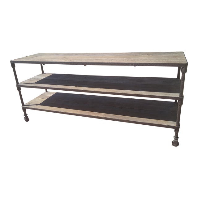 Restoration Hardware Dutch Industrial Sofa Media Table from Reclaimed