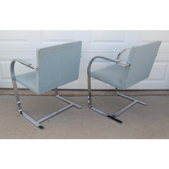 Late 20th Century 2 Ludwig Mies Van Der Rohe Flat Arm Brno Chairs Gordon International For Sale - Image 6 of 15